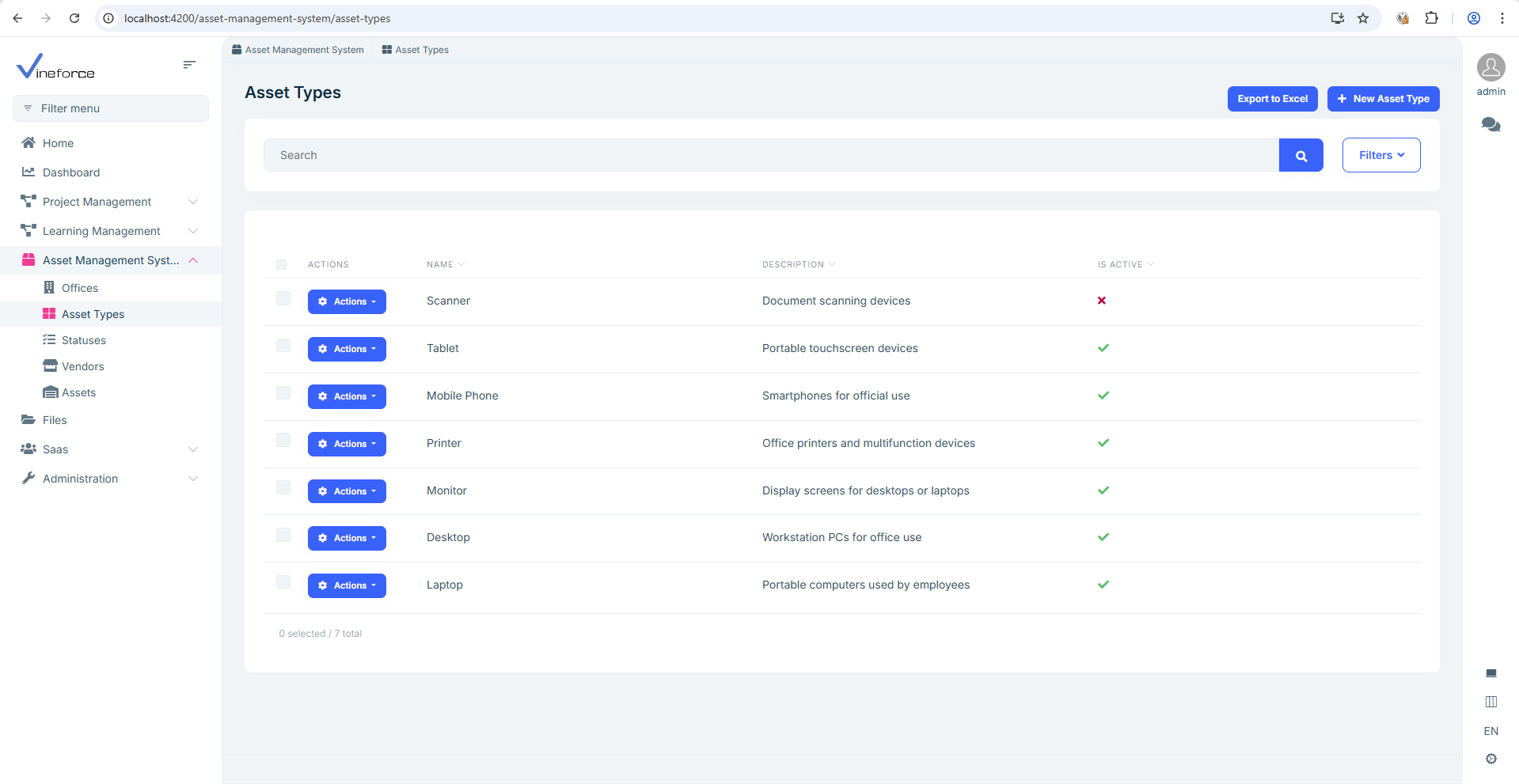 Customizable asset types vineforce image