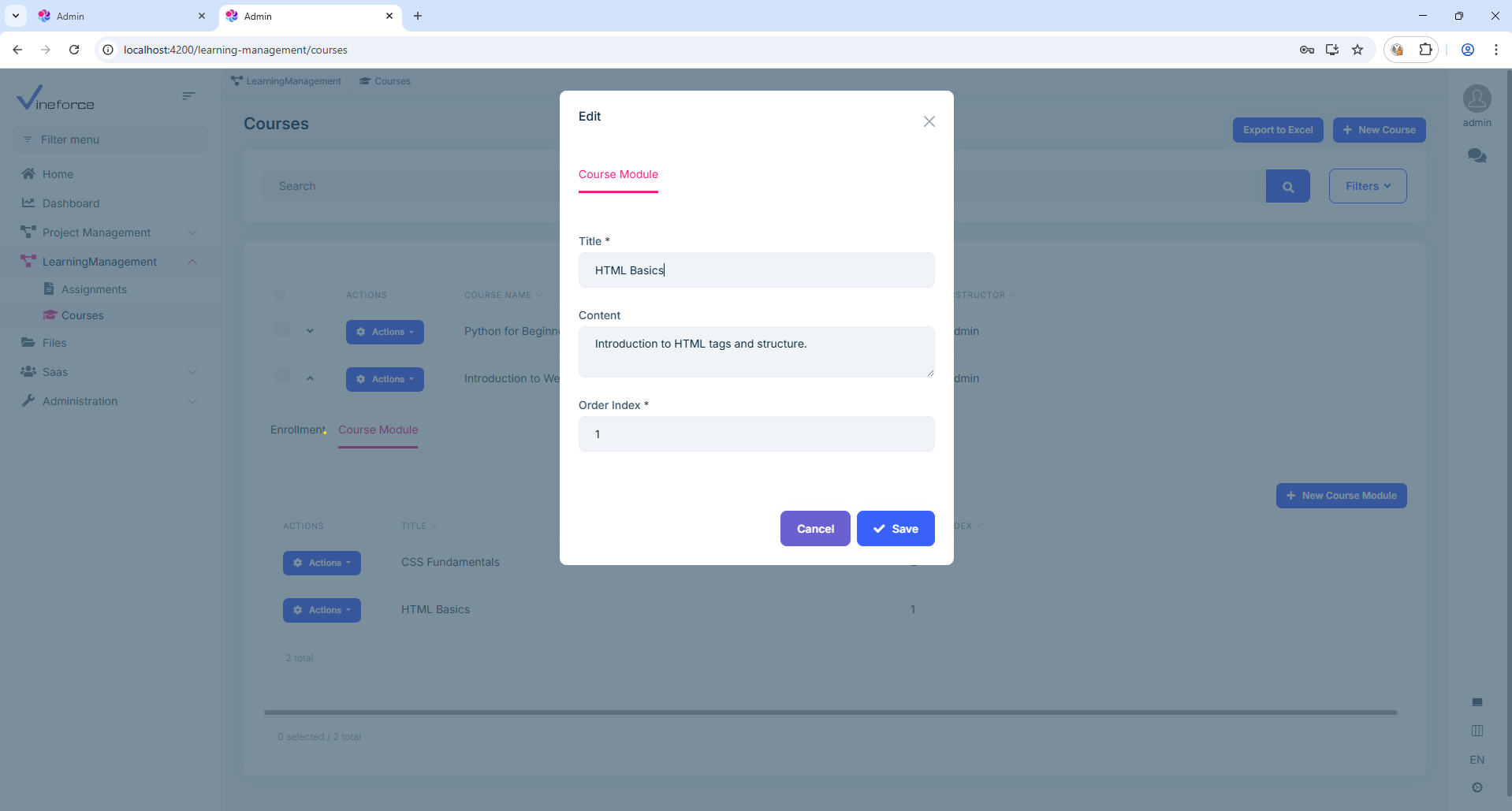 User enrollment vineforce image