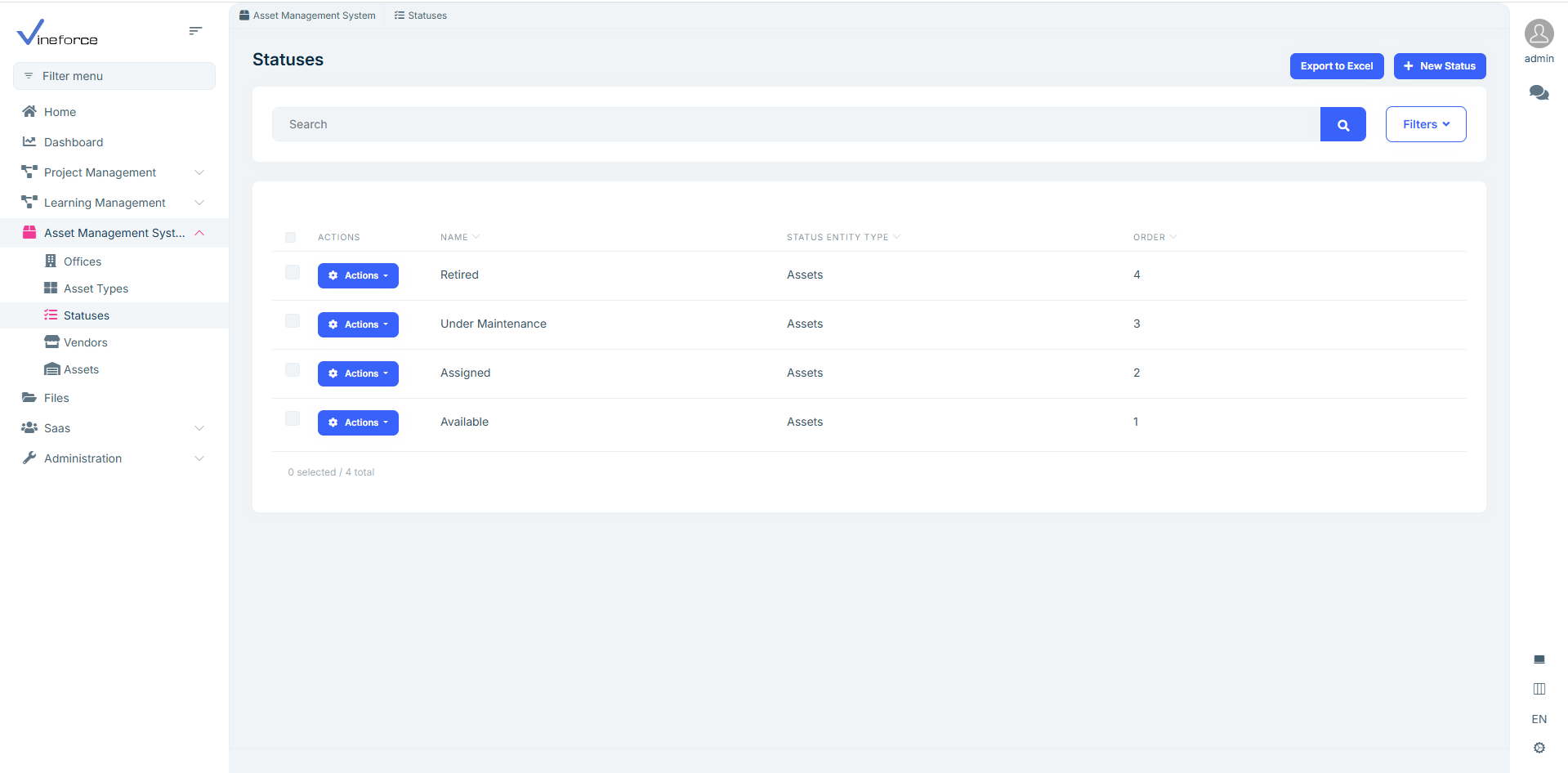 Dynamic asset activity status vineforce image